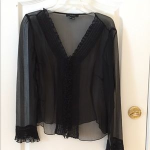 Ladies sheer black blouse, size MP